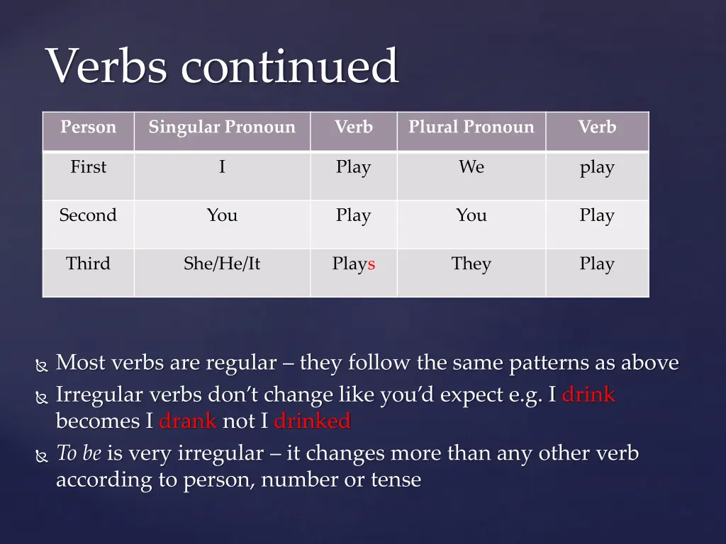 verbs continued