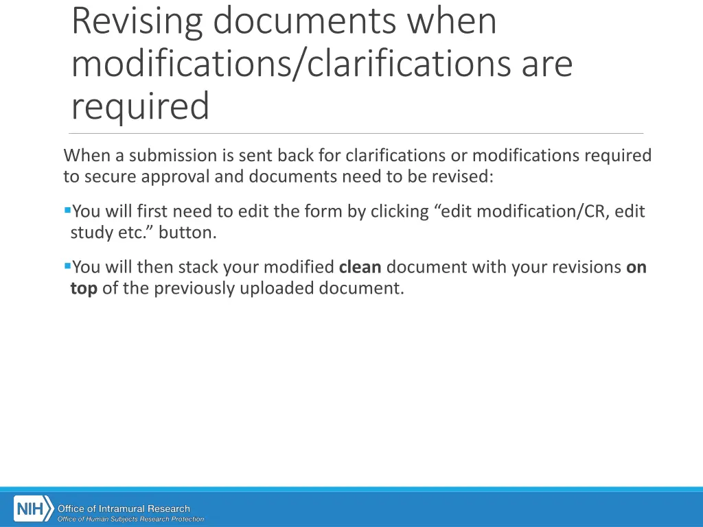 revising documents when modifications