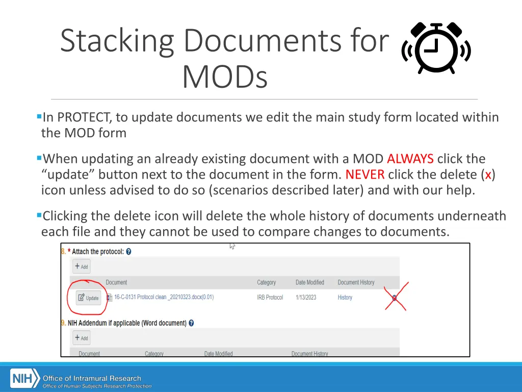 stacking documents for mods 1