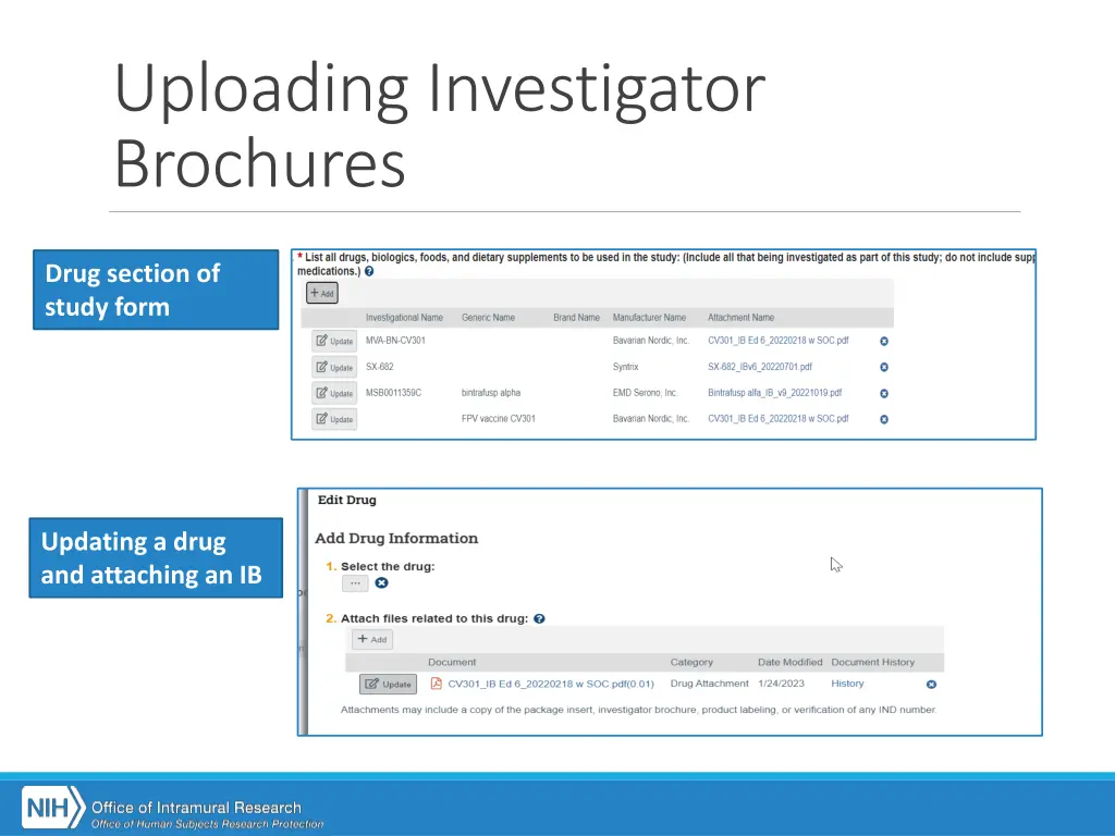 uploading investigator brochures