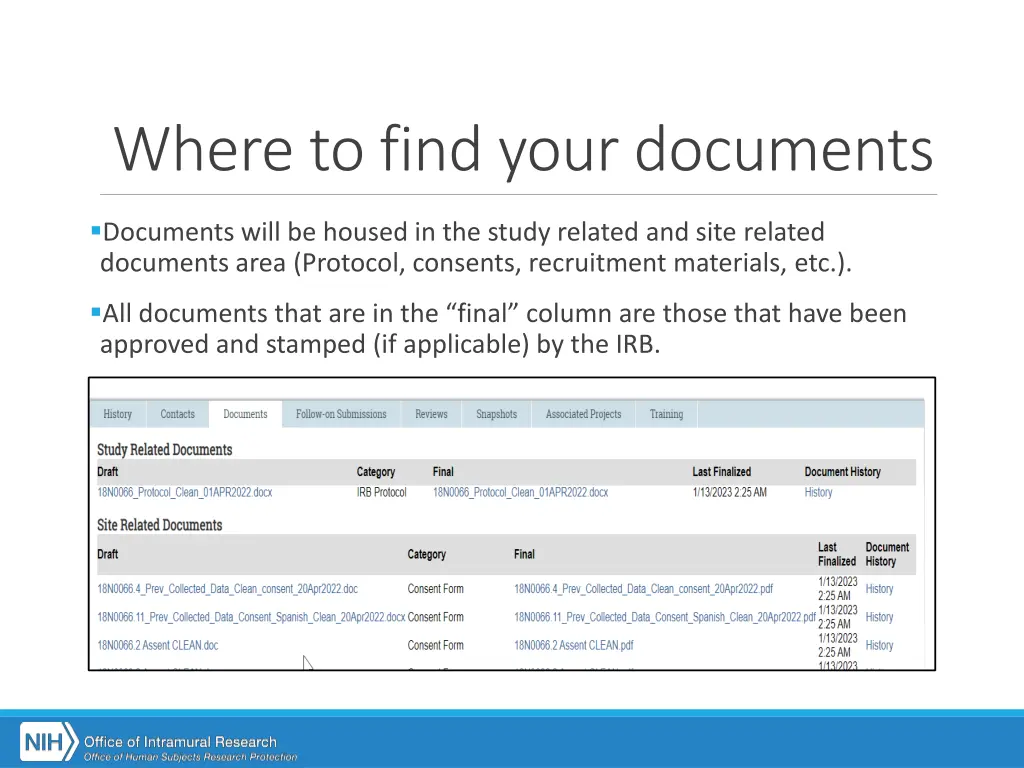 where to find your documents