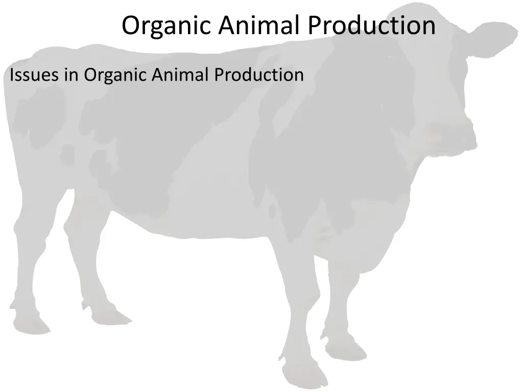 organic animal production 2