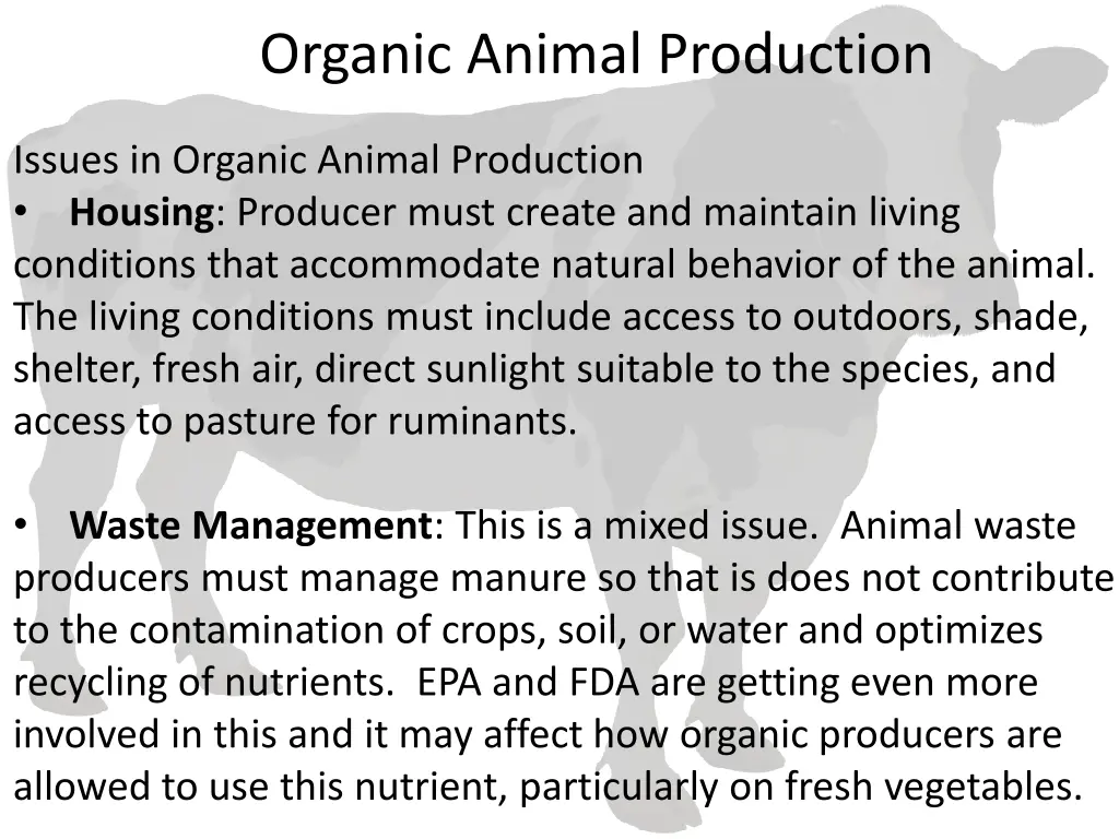 organic animal production 7