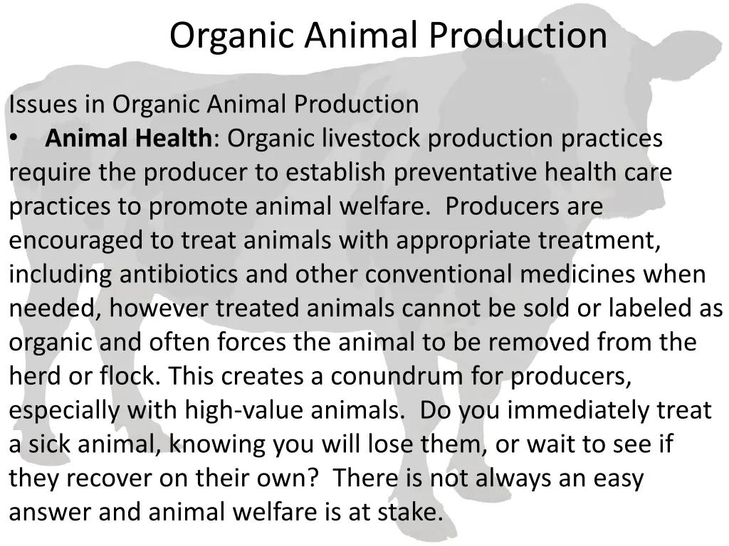 organic animal production 8