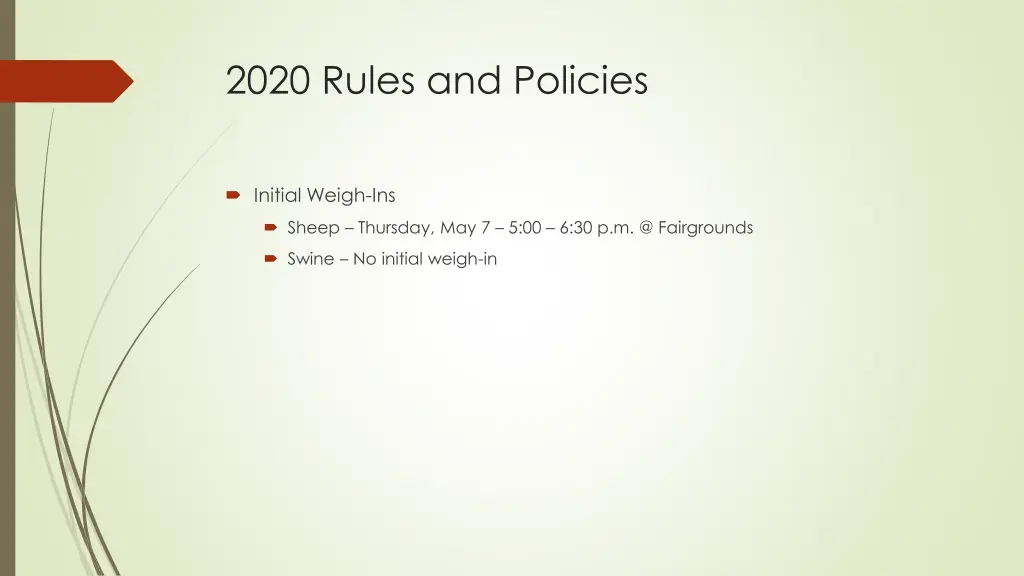 2020 rules and policies 2