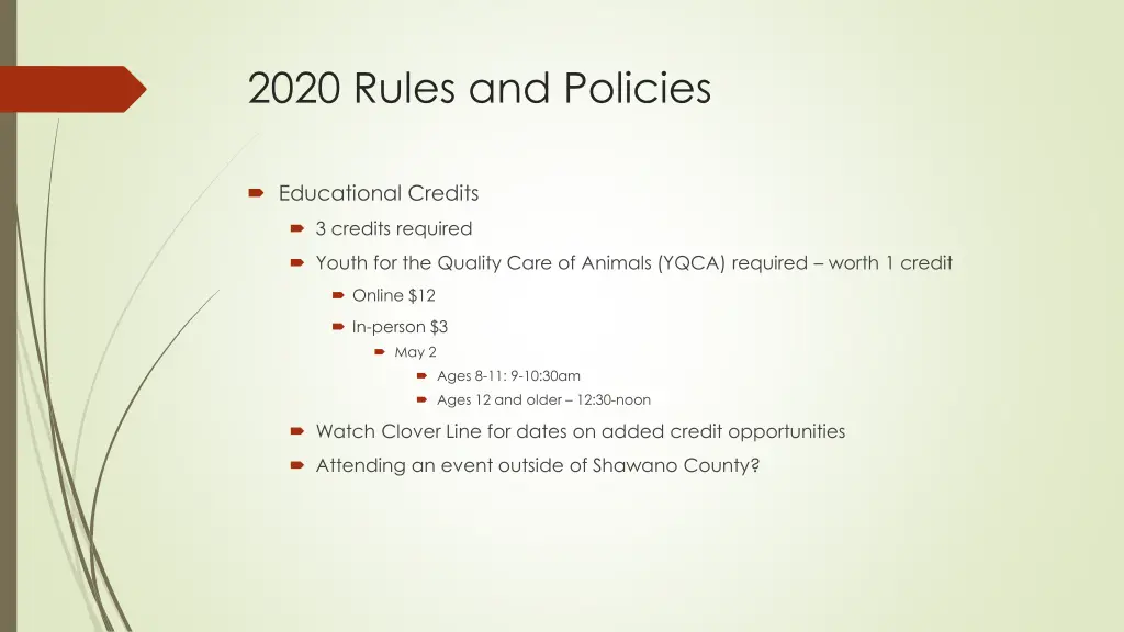 2020 rules and policies 3