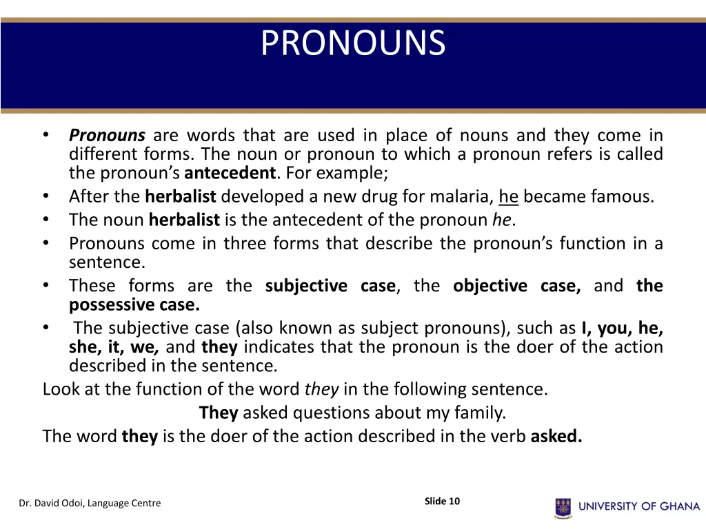 pronouns