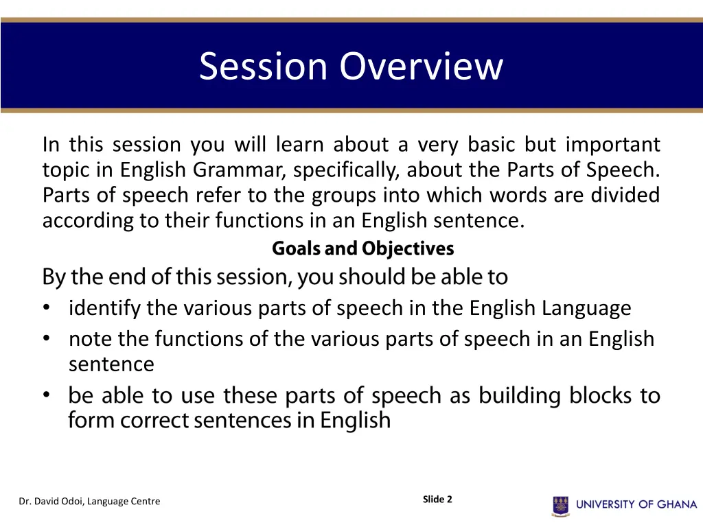 session overview