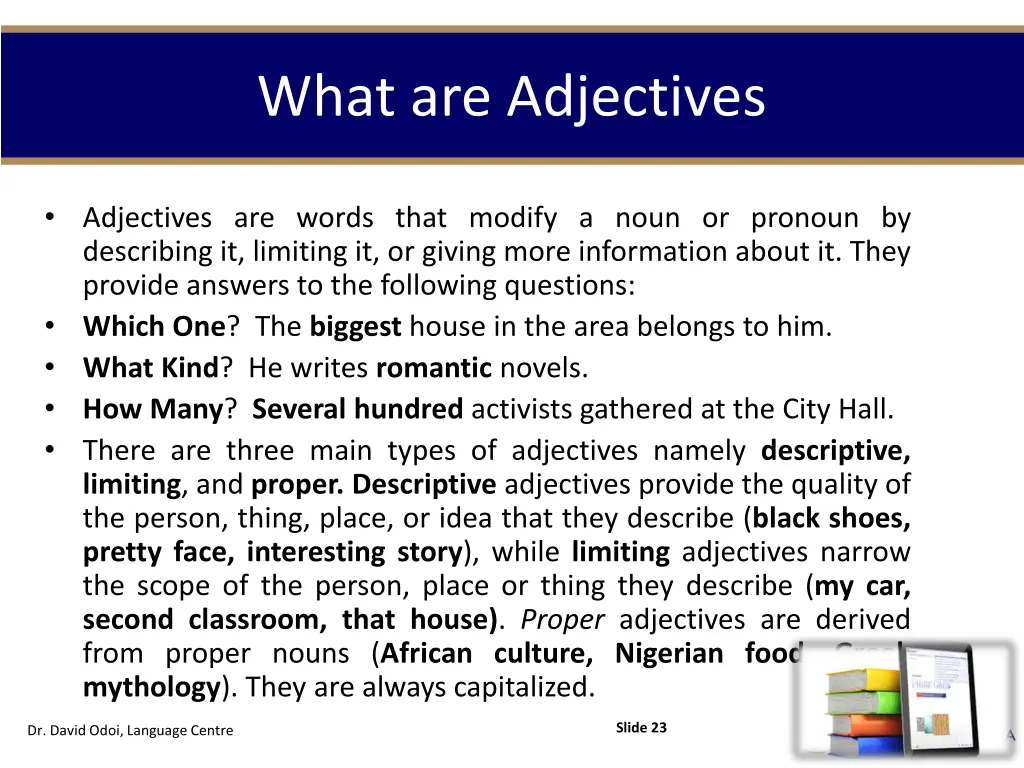 what are adjectives