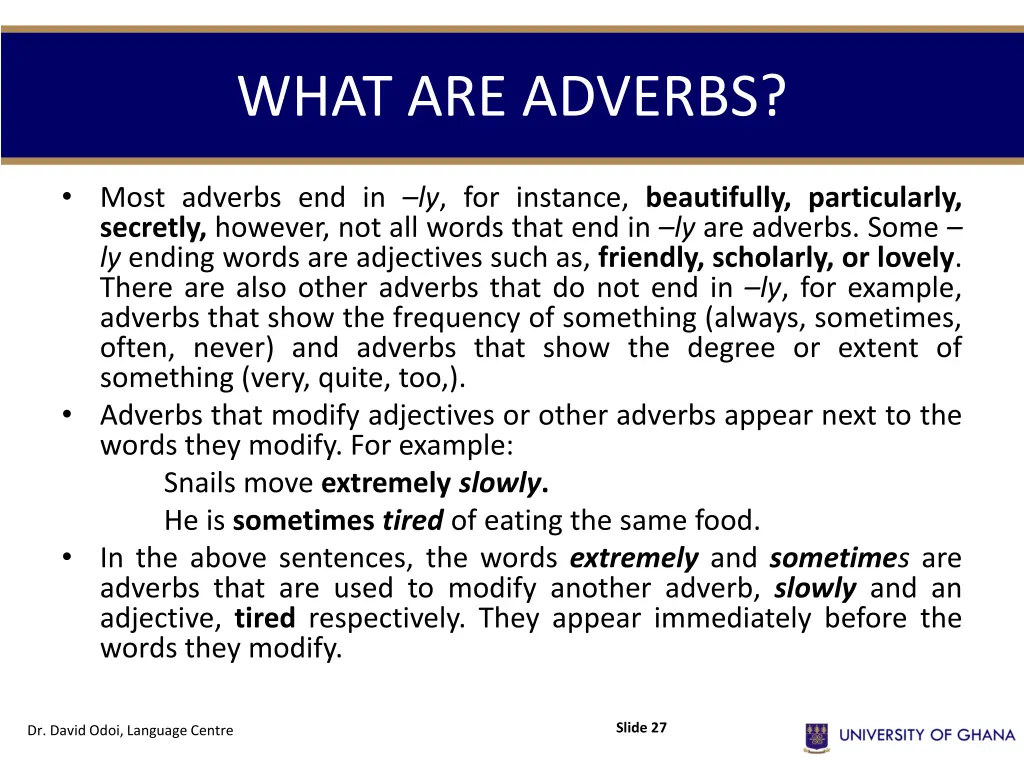 what are adverbs 1