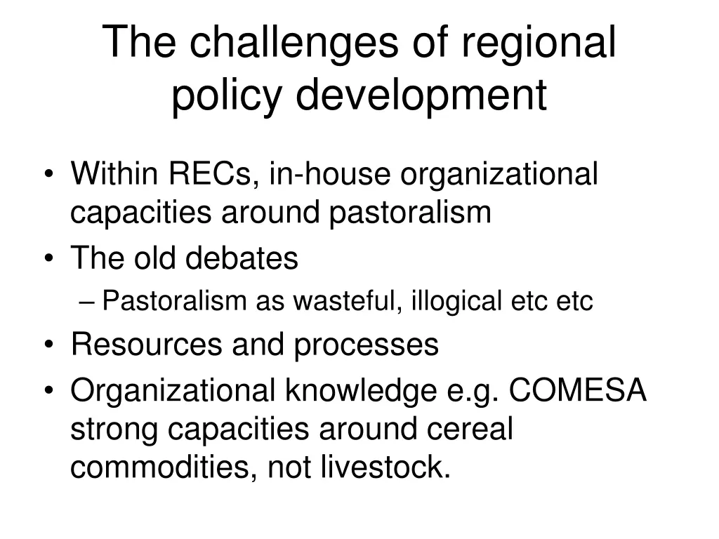 the challenges of regional policy development