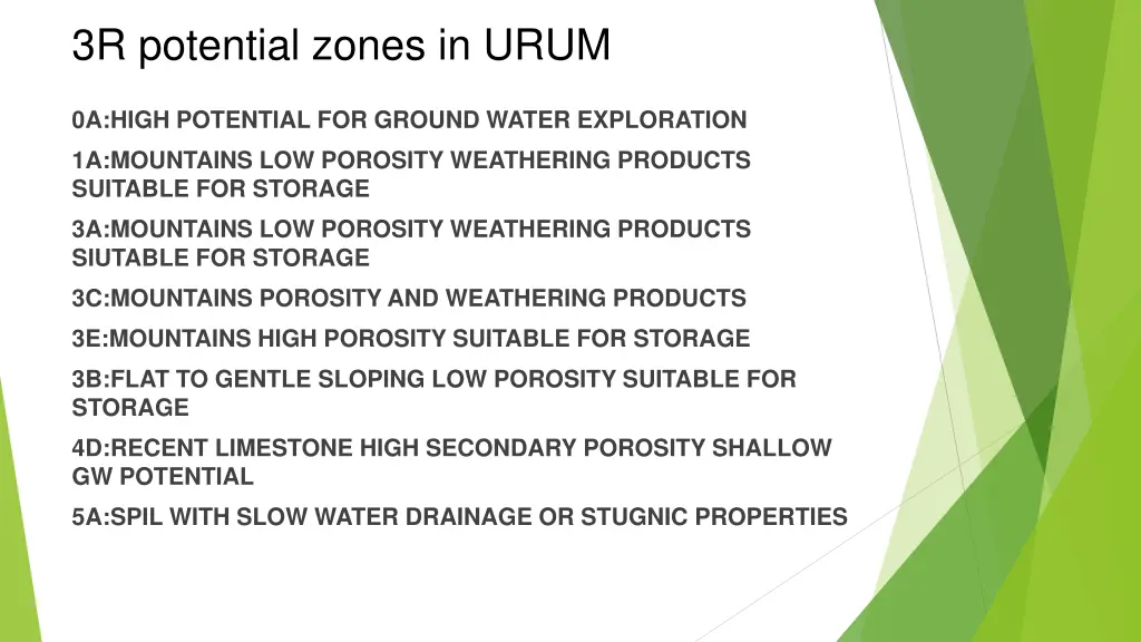 3r potential zones in urum