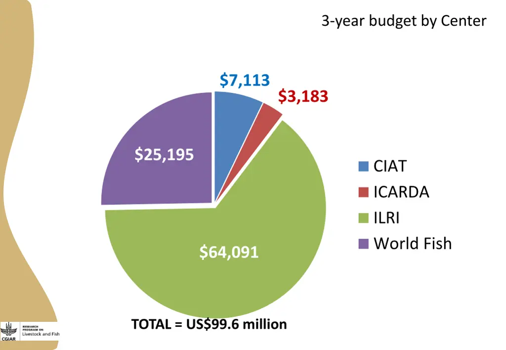 3 year budget by center