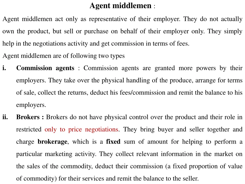 agent middlemen