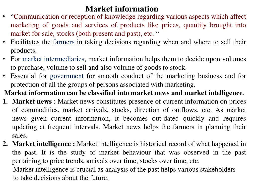 market information