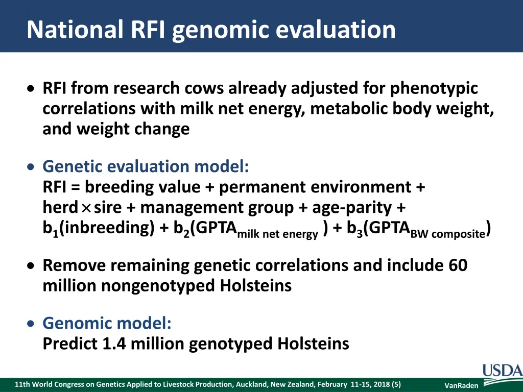 national rfi genomic evaluation