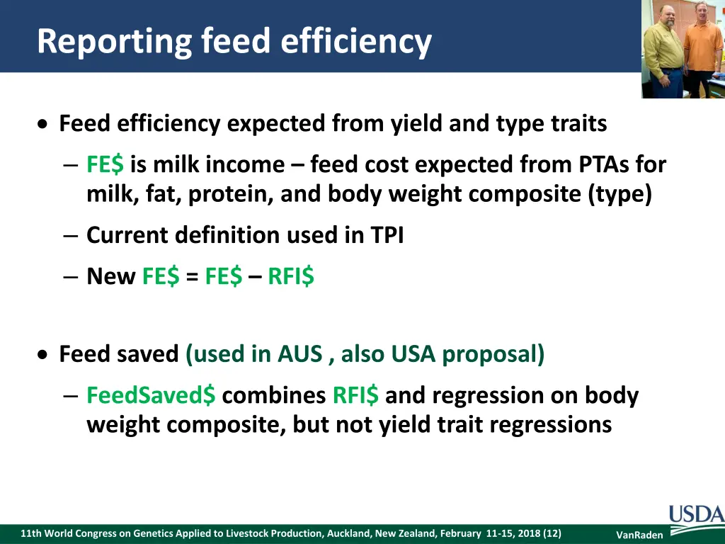 reporting feed efficiency