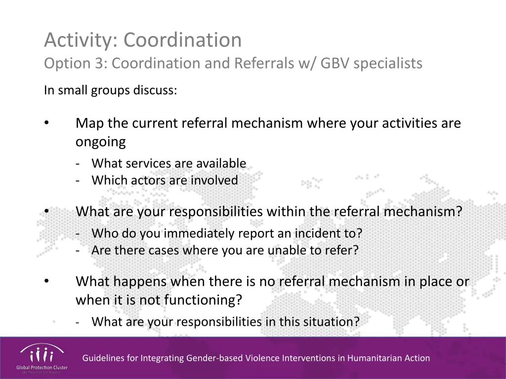 activity coordination option 3 coordination