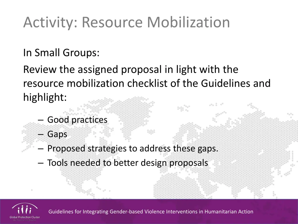 activity resource mobilization