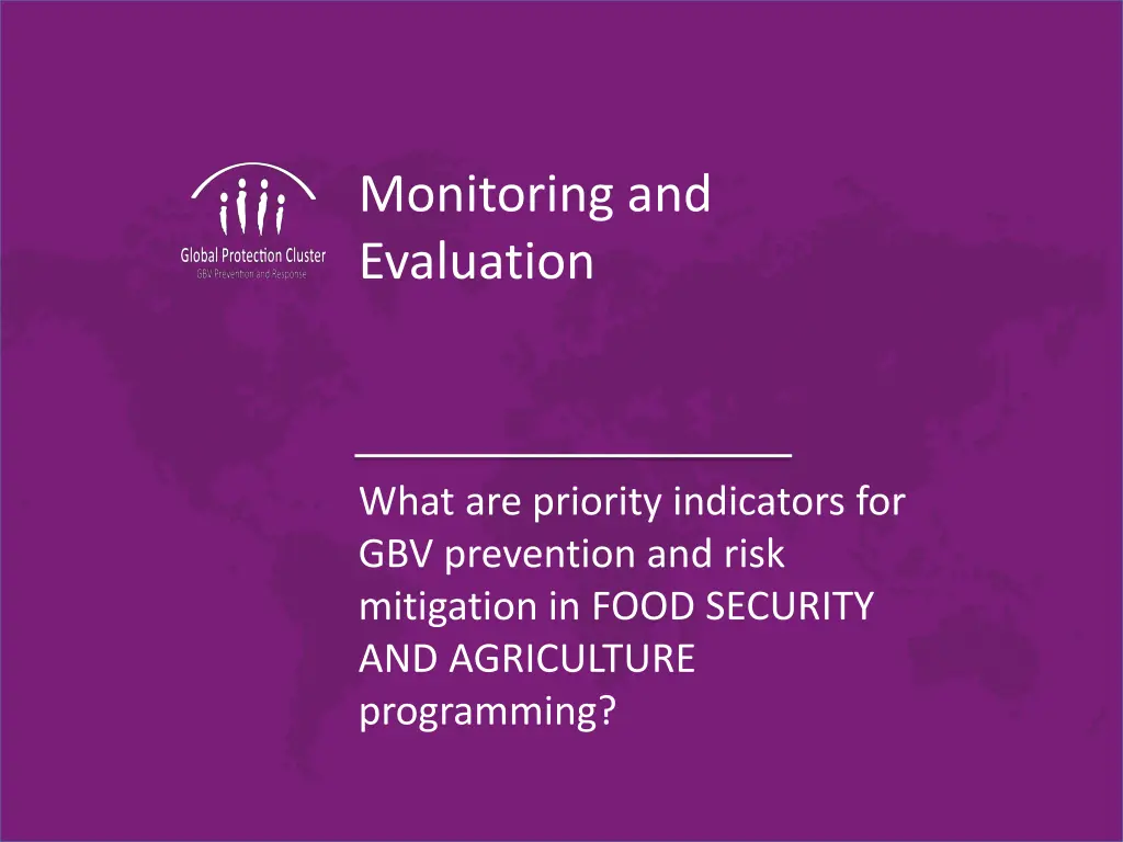 monitoring and evaluation