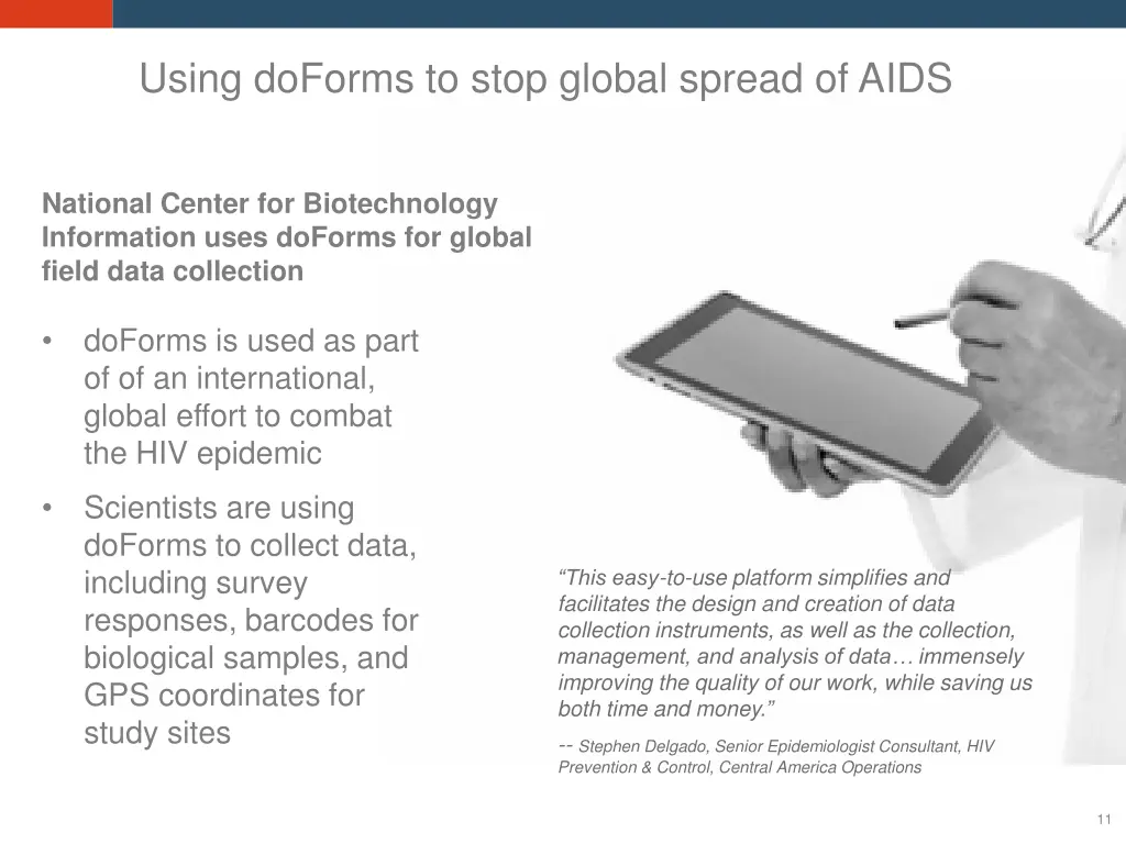 using doforms to stop global spread of aids