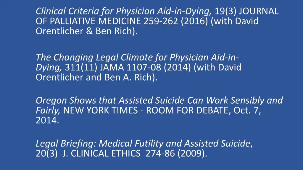 clinical criteria for physician aid in dying