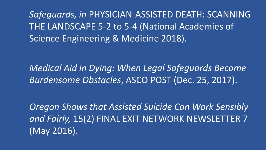 safeguards in physician assisted death scanning