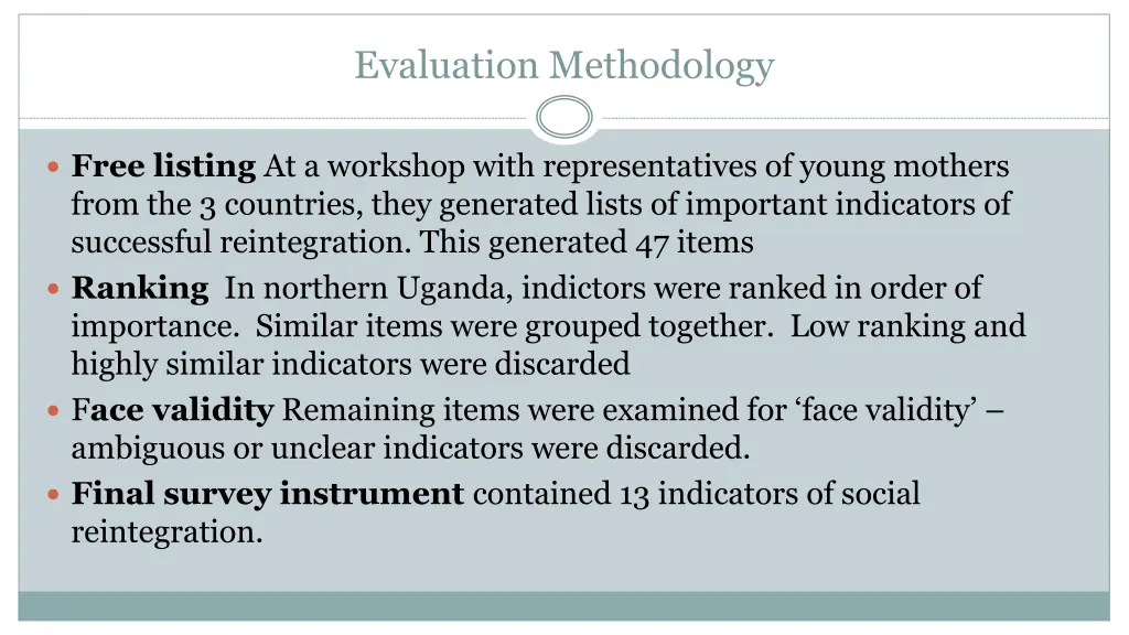 evaluation methodology