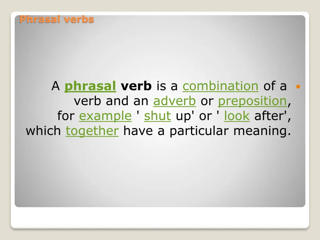 phrasal verbs