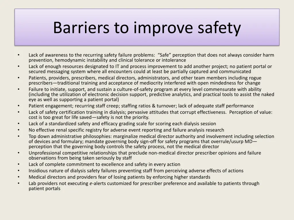 barriers to improve safety