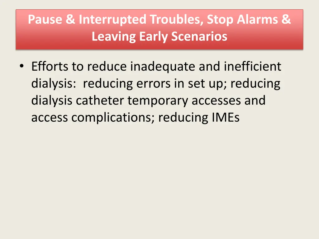 pause interrupted troubles stop alarms leaving