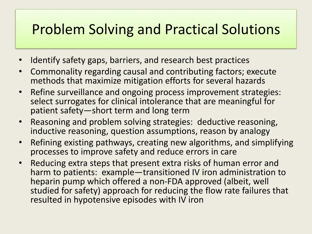 problem solving and practical solutions