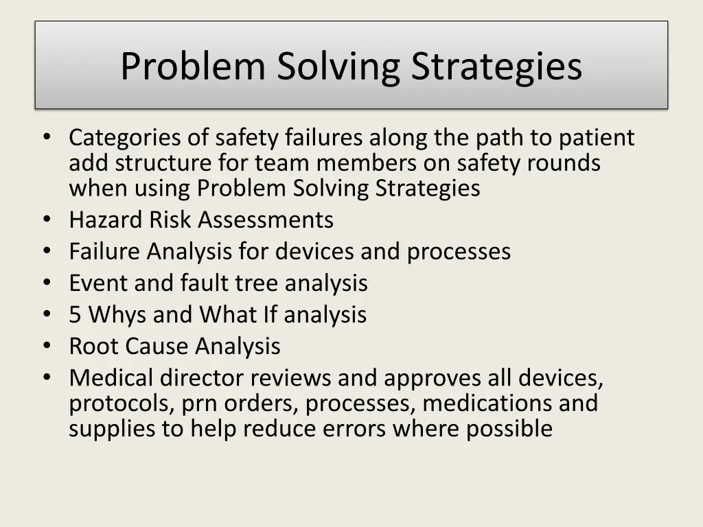 problem solving strategies