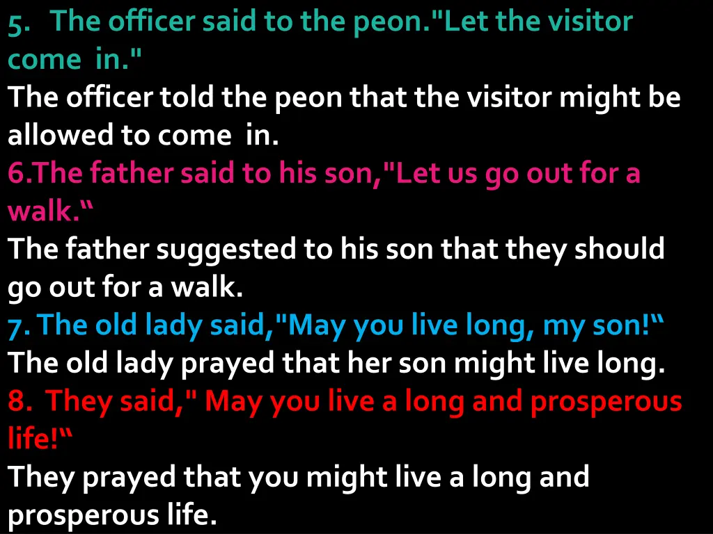 5 the officer said to the peon let the visitor