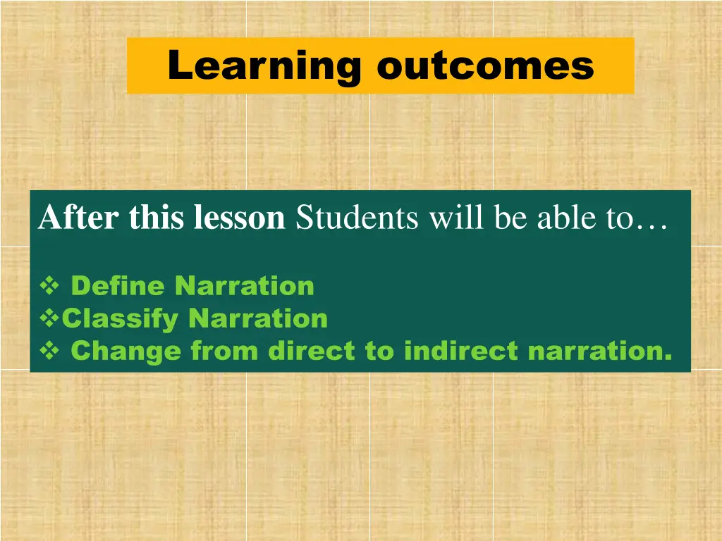 learning outcomes