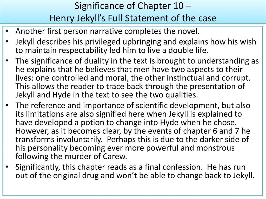 significance of chapter 10 henry jekyll s full