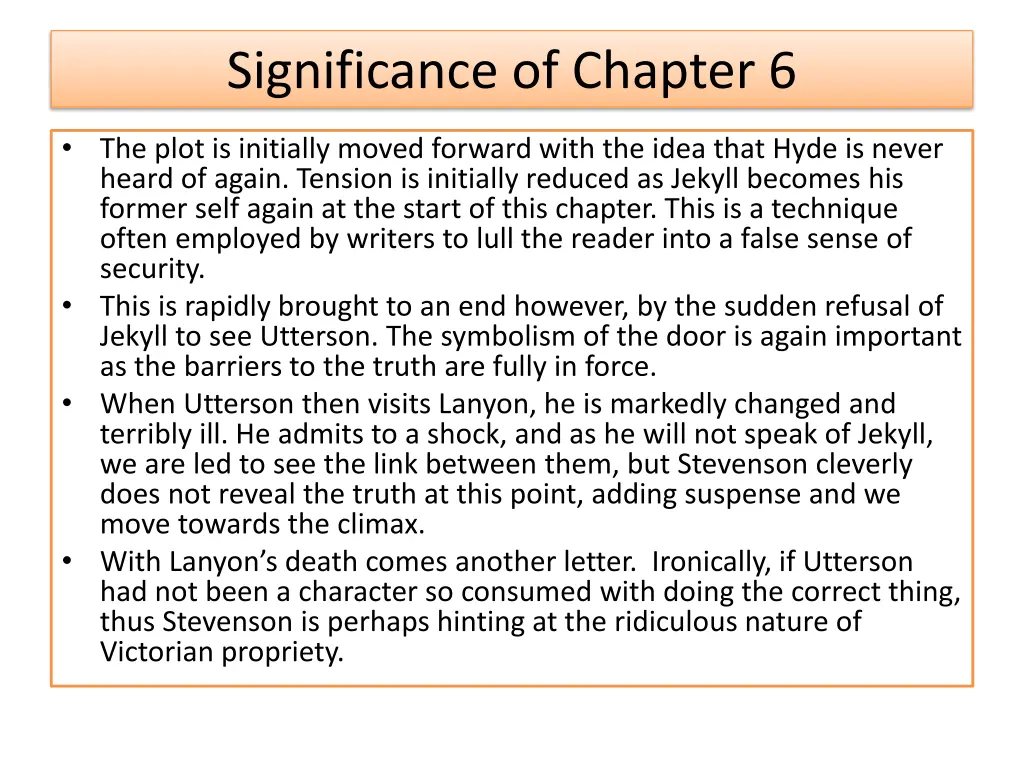 significance of chapter 6