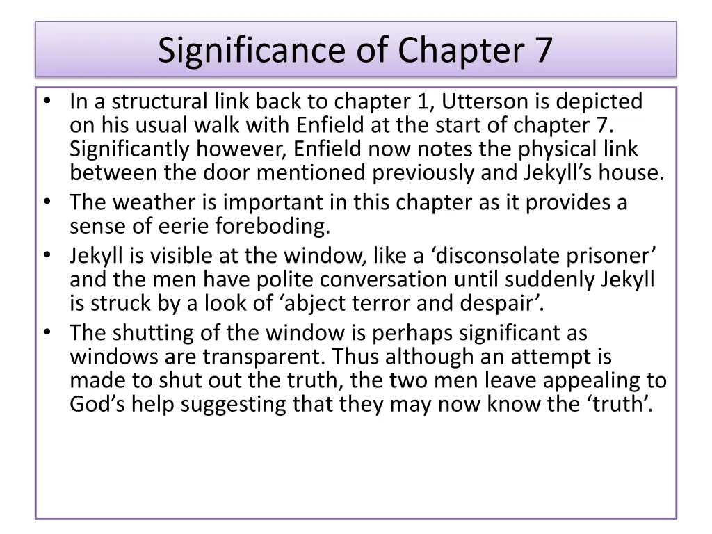 significance of chapter 7