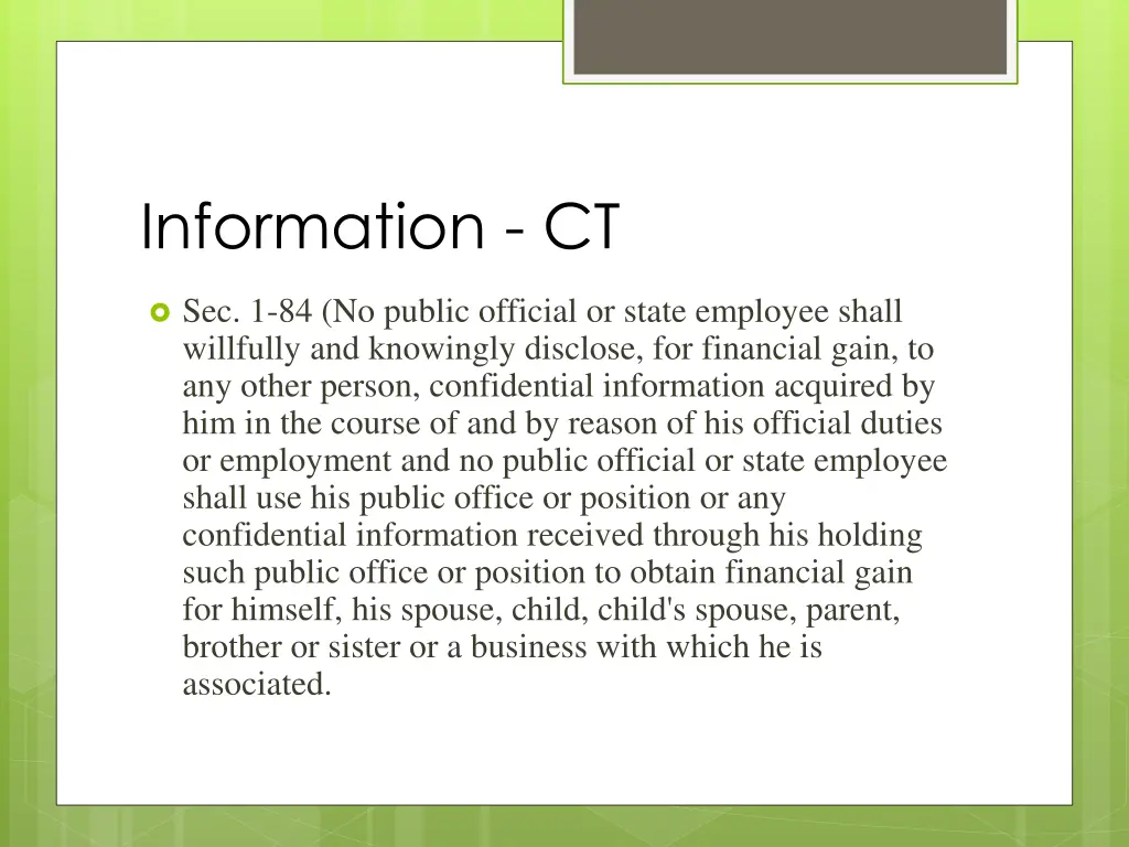 information ct