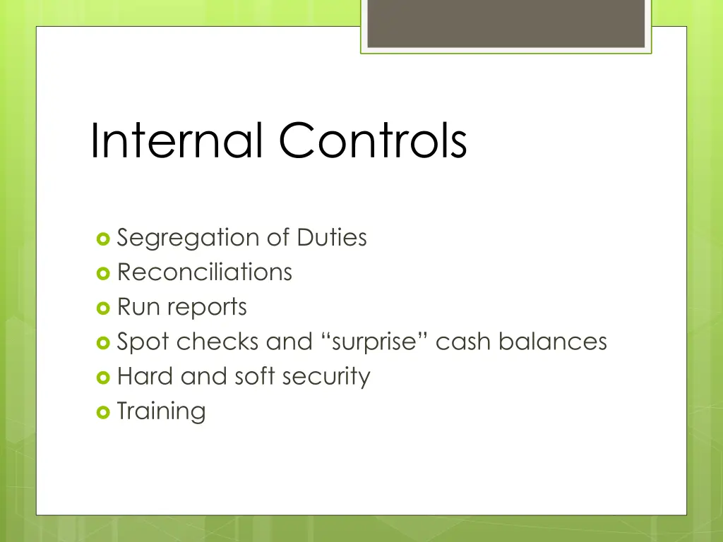 internal controls