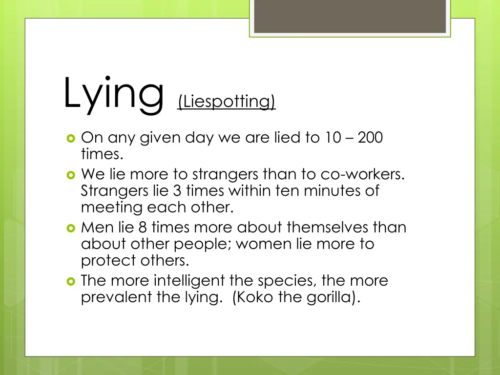 lying liespotting