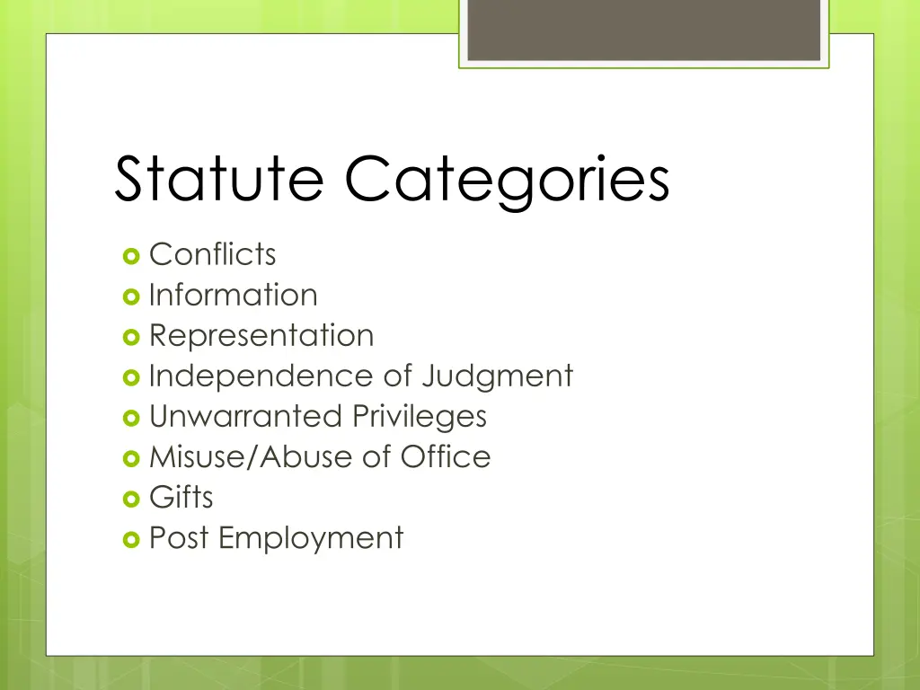 statute categories