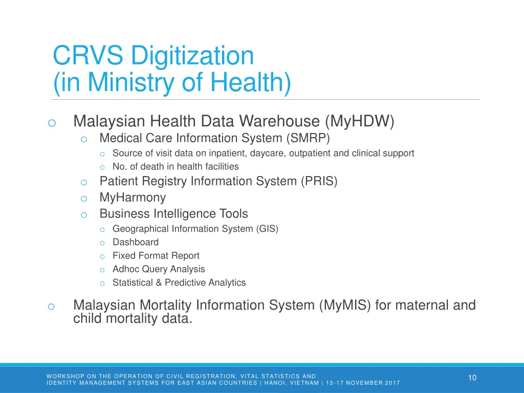 crvs digitization in ministry of health