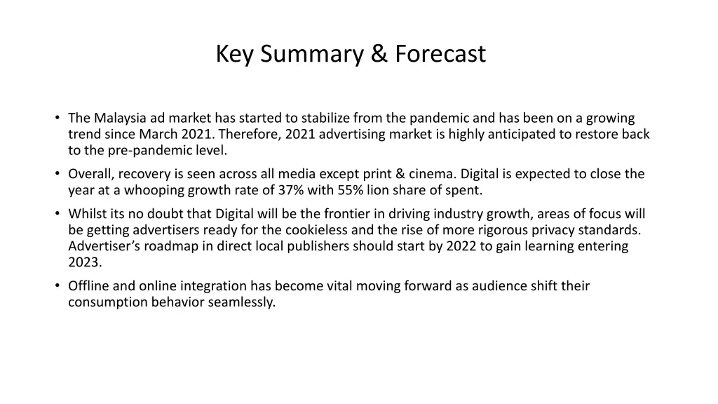 key summary forecast