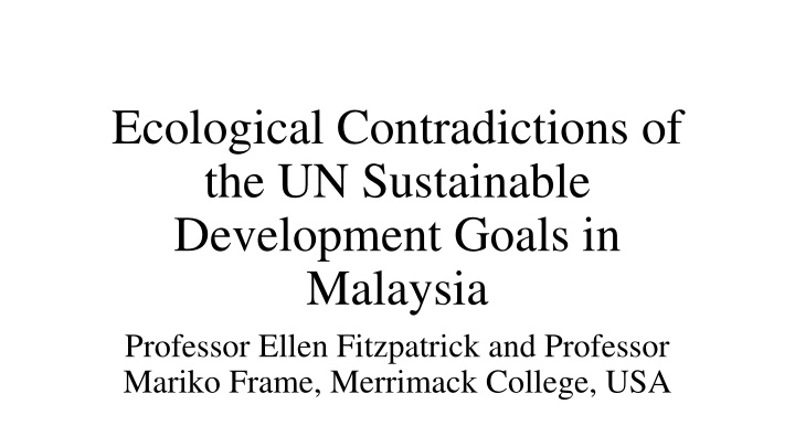 ecological contradictions of the un sustainable