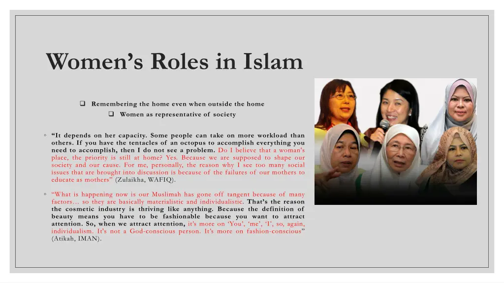 women s roles in islam 1