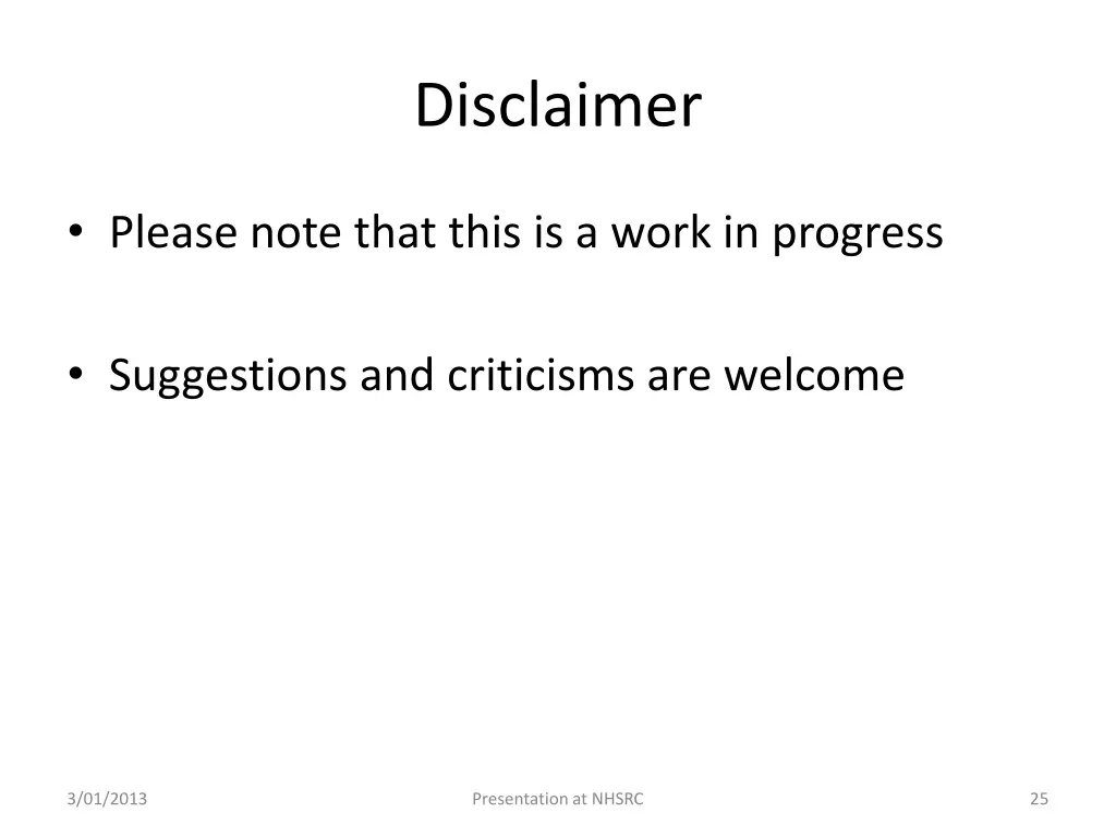 disclaimer