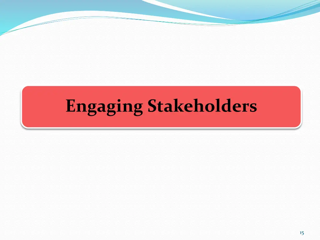 engaging stakeholders