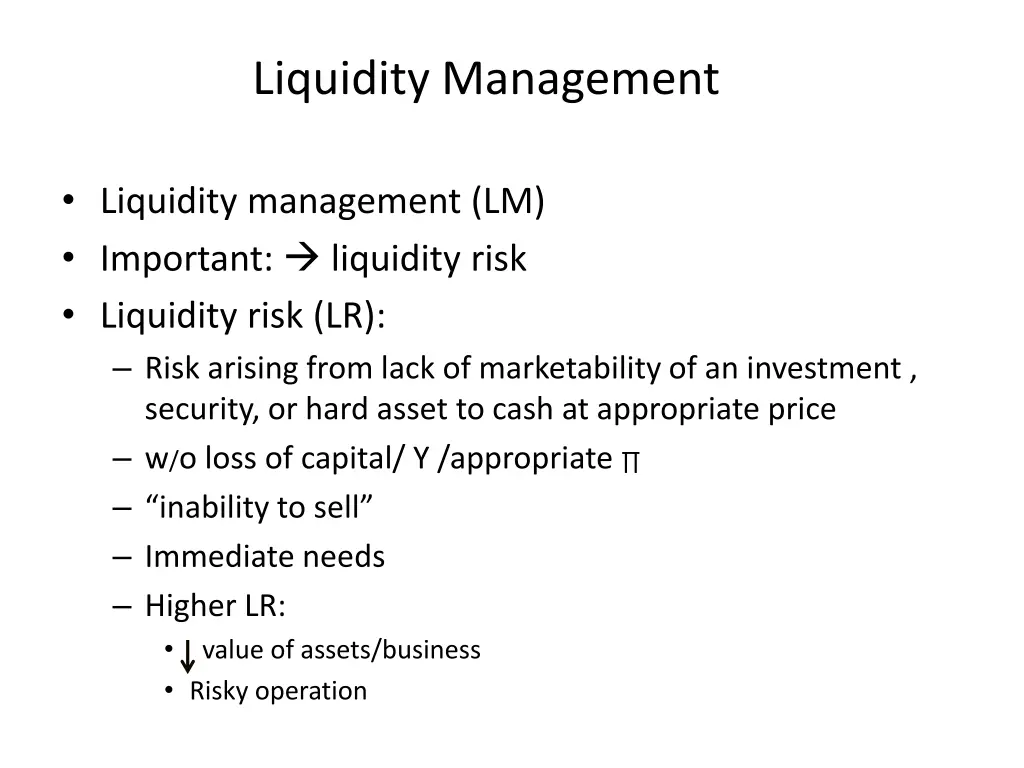 liquidity management 2