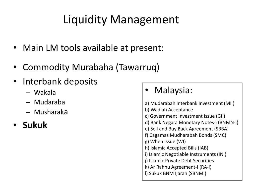 liquidity management 7